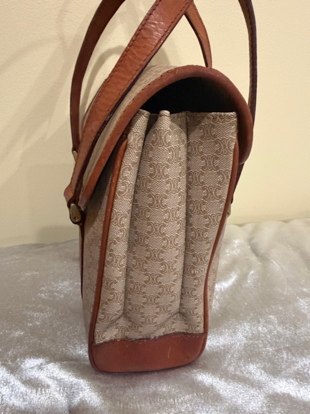 Authentic Celine Monogram Celine Handbag vintage Celine satchel Celine purse - Picture 4 of 15